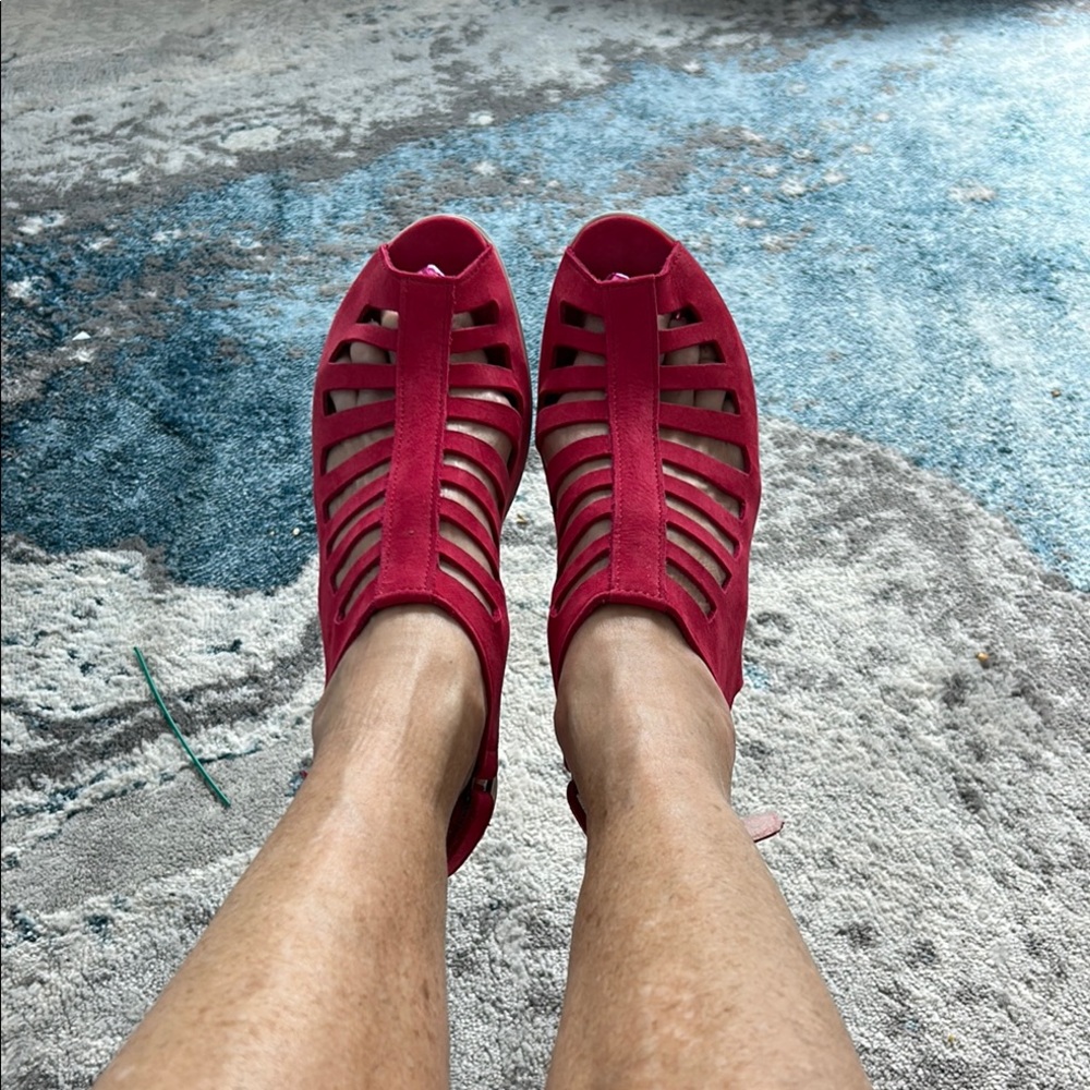 Arche Red Heels with Unique Cutout Design